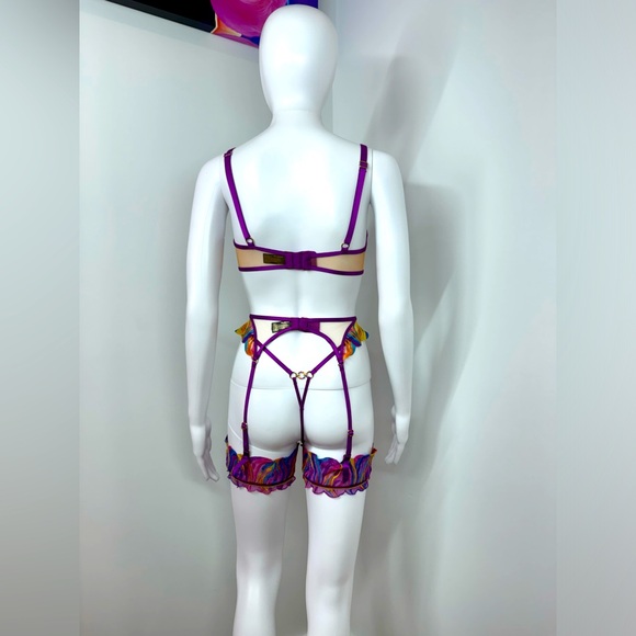 Honey Birdette Solange Rainbow Lingerie 5 Piece Set 30F, XXS - Picture 11 of 12